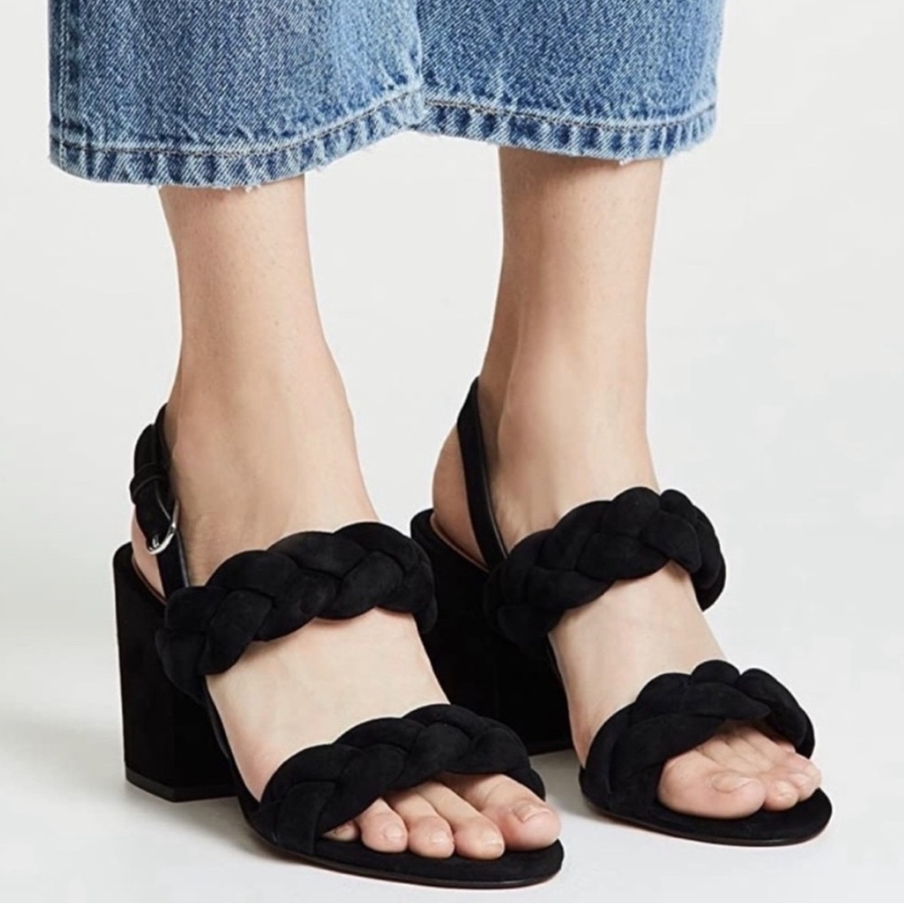 REBECCA MINKOFF CANDACE SUEDE Slingback Block Heel Sandals
